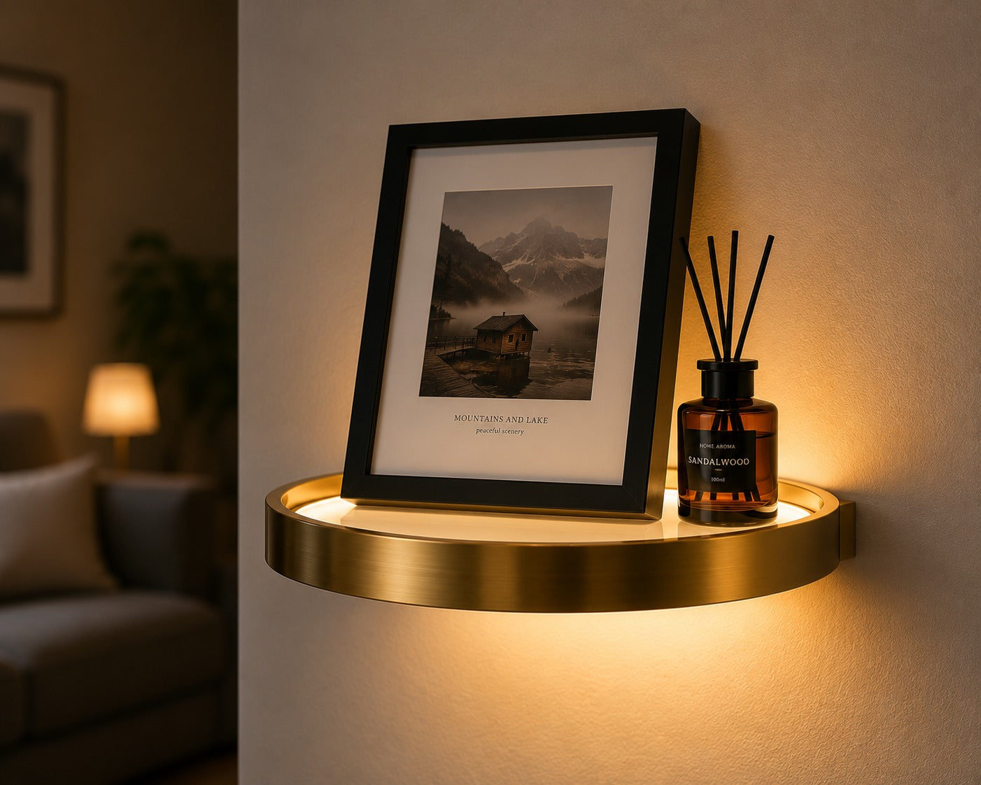 Draadloze LED-Wandplank - cordless led shelf styled display