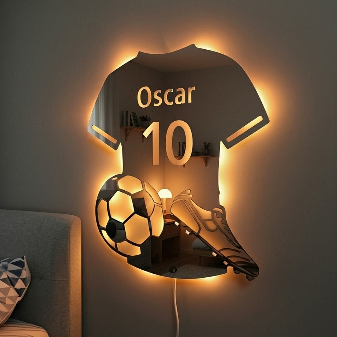 Fotbollsspelare | Personlig LED-Spegel
