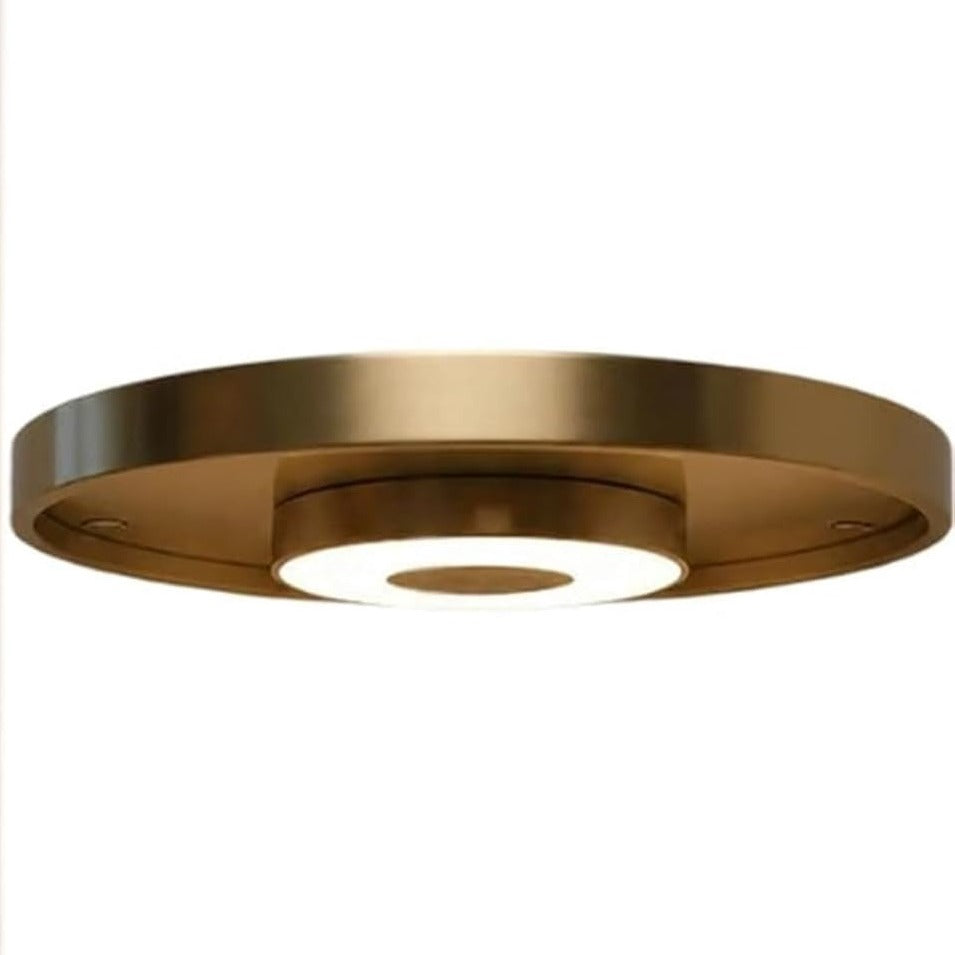 Draadloze LED-Wandplank - cordless led shelf brass detail