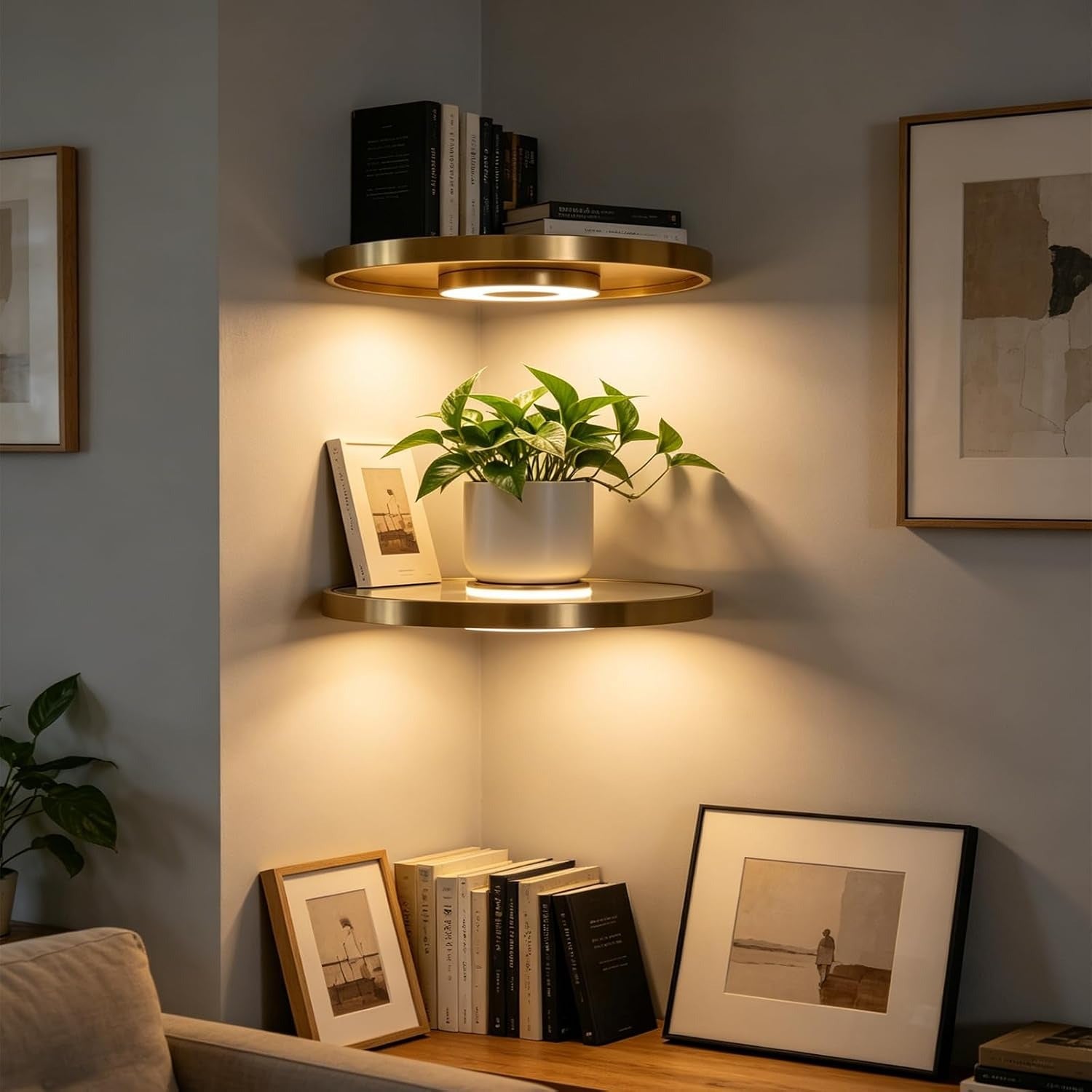 Draadloze LED-Wandplank - cordless led shelf living room